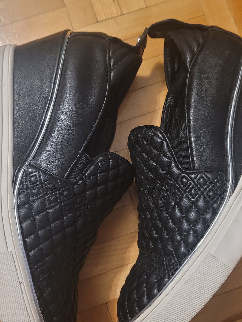 The Wishbone Quilted Slip-On Sneakers - Black
